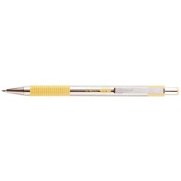 ZEBRA Golyóstoll, 0,24 mm, nyomógombos, rozsdamentes acél, pasztellsárga tolltest, ZEBRA "F-301", kék