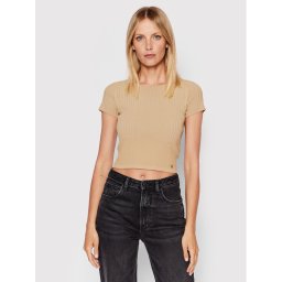 Guess Blúz W2YR42 Z2U00 Bézs Slim Fit