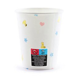 Pohár, Boy or Girl felirattal, fehér, 200 ml, 6db