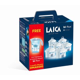 Laica Stream Line vízszűrő kancsóval fehér + 6db bi-flux szűrőbetét J996050