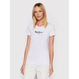 Pepe Jeans Póló New Virgina PL505202 Fehér Slim Fit