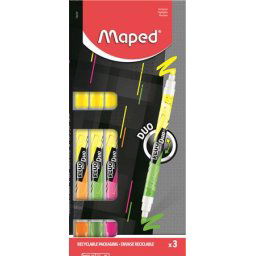 MAPED Szövegkiemelő készlet, 1-5 mm, kétvégű, MAPED "Fluo Peps Duo", vegyes színek