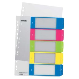 LEITZ Regiszter, műanyag, A4 Maxi, 1-5, LEITZ "Wow"