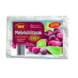 TUTI Mélyhűtőzacskó, 3kg, 30 db, TUTI "Extra"