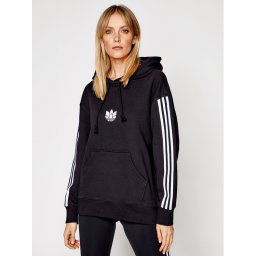 adidas Pulóver adicolor 3D Trefoil GN2931 Fekete Oversize