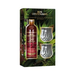 Centenario 20 years rum dd. + 2 pohár 0,7L 40%