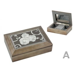 Ékszertartó doboz tükrös 18x13x5,5cm AFAS0277 5féle - Ékszertartó díszdoboz