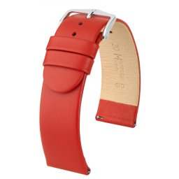 Hirsch Scandic borjúbőr óraszíj, piros, 22/22M