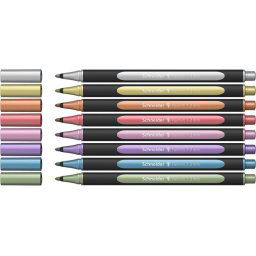 SCHNEIDER Metálfényű filctoll készlet, 1-2 mm, SCHNEIDER "Paint-It 020", 8 különböző szín