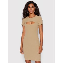 Guess Kötött ruha Lana WBYK95 KB9E2 Bézs Slim Fit