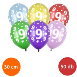 Lufi, nagy csomag, évszámos (9), metál, 50 db/cs/vegyes színekben