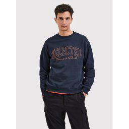 Selected Homme Pulóver Welter 16085674 Sötétkék Relaxed Fit