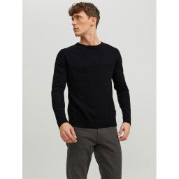 Jack&Jones Sweater Emil 12208364 Fekete Regular Fit