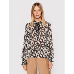 The Kooples Blúz FTOP25015K Fekete Relaxed Fit