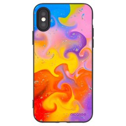 Fekete szilikon tok az alábbi mobiltelefonokra Apple iPhone X/XS - Bubbles