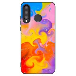 Fekete szilikon tok az alábbi mobiltelefonokra Huawei P30 Lite - Bubbles