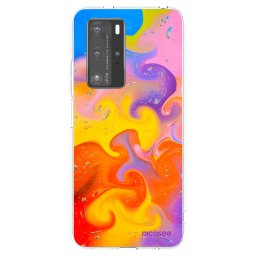 Átlátszó szilikon tok az alábbi mobiltelefonokra Huawei P40 Pro - Bubbles