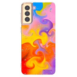 Átlátszó szilikon tok az alábbi mobiltelefonokra Samsung Galaxy S21+ 5G G996F - Bubbles