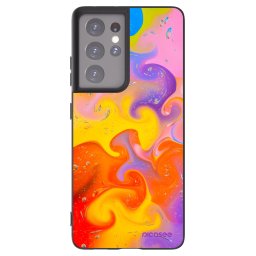 Fekete szilikon tok az alábbi mobiltelefonokra Samsung Galaxy S21 Ultra 5G G998B - Bubbles