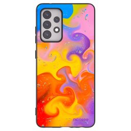 Fekete szilikon tok az alábbi mobiltelefonokra Samsung Galaxy A52s 5G A528B - Bubbles