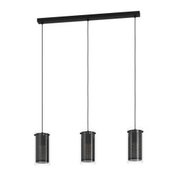 LED lámpa , függeszték , mennyezeti , 3xE27 foglalat , fekete , EGLO , PINTO TEXTIL 1 , 900342