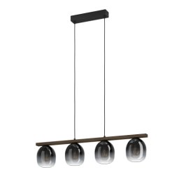 LED lámpa , függeszték , mennyezeti , 4xE27 foglalat , fekete , EGLO , FILAGO , 900186
