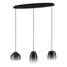 LED lámpa , függeszték , mennyezeti , 3xE27 foglalat , fekete , EGLO , AGUILARES , 900195