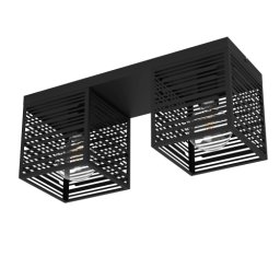 LED lámpa , mennyezeti , 2xE27 foglalat , fekete , EGLO , PIEDRITAS , 900356