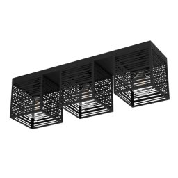 LED lámpa , mennyezeti , 3xE27 foglalat , fekete , EGLO , PIEDRITAS , 900357