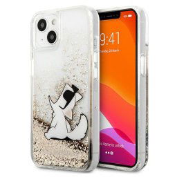 Karl Lagerfeld Liquid Glitter Choupette Fun iPhone 13 mini telefontok (arany)