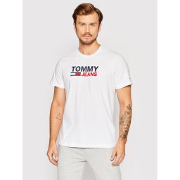 Tommy Jeans Póló Corp Logo DM0DM15379 Fehér Regular Fit