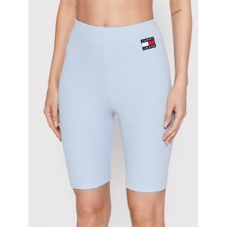 Tommy Jeans Kerékpáros nadrág Rib Badge Cycle DW0DW13590 Kék Slim Fit