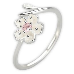 Virágos gyűrű cirkónia kővel