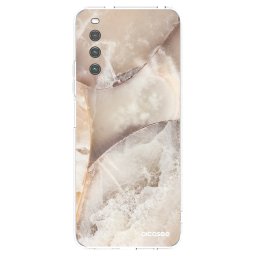 Átlátszó szilikon tok az alábbi mobiltelefonokra Sony Xperia 10 IV 5G - Cream marble