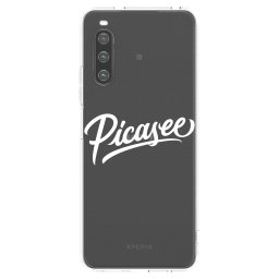 Átlátszó szilikon tok az alábbi mobiltelefonokra Sony Xperia 10 IV 5G - Picasee - old logo - white
