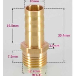 1/4"-os Réz Csőcsatlakozó 10mm (4386)