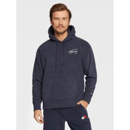 Tommy Jeans Polár kabát Signature DM0DM15030 Sötétkék Relaxed Fit
