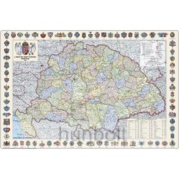 A Magyar Szent korona országai (1:1 600 000), 70x50 cm (B/2) fóliás műanyag léces