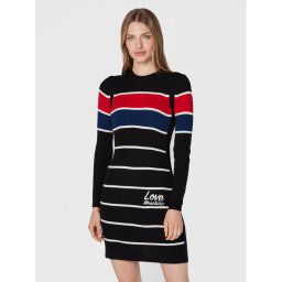 LOVE MOSCHINO Kötött ruha WSE1611X 1148 Fekete Slim Fit