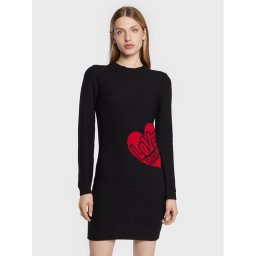 LOVE MOSCHINO Kötött ruha WSE0810X A125 Fekete Regular Fit