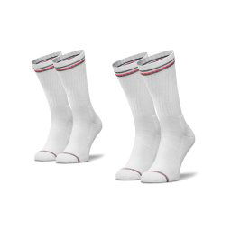 Tommy Hilfiger 2 pár hosszú szárú unisex zokni 100001096 Fehér