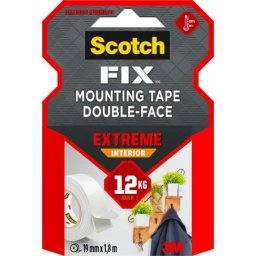 3M SCOTCH Ragasztószalag, kétoldalas, extra erős, 19 mm x 1,8 m, 3M SCOTCH "Extreme Interior"