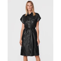 Sisley Műbőr ruha 4MTMLV01Q Fekete Regular Fit