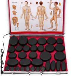 Masszázskő készlet - 24 db kő