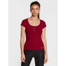 Guess Póló Karlee Jewel W2YP24 KBCO2 Bordó Slim Fit