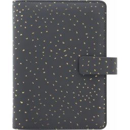 FILOFAX Kalendárium, gyűrűs, betétlapokkal, personal méret, FILOFAX, "Confetti", fekete
