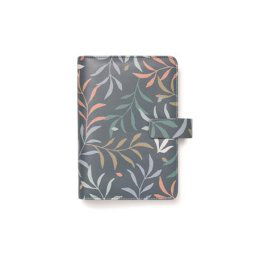 FILOFAX Kalendárium, gyűrűs, betétlapokkal, personal méret, FILOFAX "Botanical", sötétkék