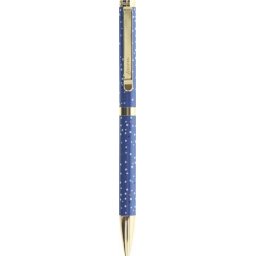 FILOFAX Golyóstoll, 1,0 mm, arany színű klip, kék tolltest, FILOFAX "Indigo", fekete