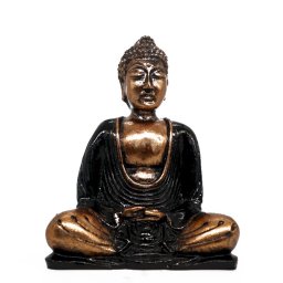 Buddha Figura Fekete, Arany - Közepes