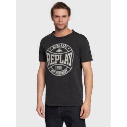 Replay Póló M6292.000.22658LM Fekete Regular Fit